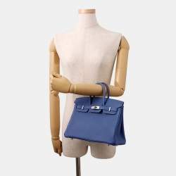 مملوكة مسبقًا حقيبة هيرمس بيركين 25 جلد توغو أزرق ربطة عنق