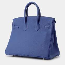 مملوكة مسبقًا حقيبة هيرمس بيركين 25 جلد توغو أزرق ربطة عنق