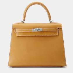 مملوكة مسبقًا Hermes Kelly Sellier Natural Sable Voatler Size 25