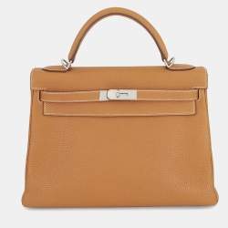 Pre Owned Hermes Kelly Retourne Gold Togo Leather Size 32