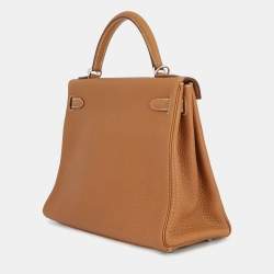 مملوكة مسبقًا Hermes Kelly Retourne Gold Togo Leather Size 32