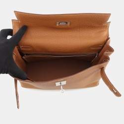 مملوكة مسبقًا Hermes Kelly Retourne Gold Togo Leather Size 32