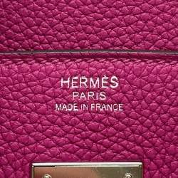 Pre Owned Hermes Birkin 30 Pink Purple Togo Calfskin Leather Top Handle Bag