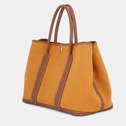 Pre Owned حقيبة هيرمس غاردن بارتي جلد نيغوندا تول أوفيسييه زعفران/ذهبي مقاس بي ام