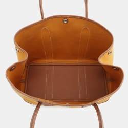 Pre Owned حقيبة هيرمس غاردن بارتي جلد نيغوندا تول أوفيسييه زعفران/ذهبي مقاس بي ام