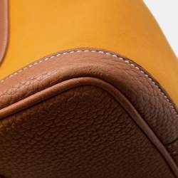 Pre Owned حقيبة هيرمس غاردن بارتي جلد نيغوندا تول أوفيسييه زعفران/ذهبي مقاس بي ام