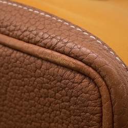 Pre Owned حقيبة هيرمس غاردن بارتي جلد نيغوندا تول أوفيسييه زعفران/ذهبي مقاس بي ام