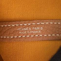 Pre Owned حقيبة هيرمس غاردن بارتي جلد نيغوندا تول أوفيسييه زعفران/ذهبي مقاس بي ام