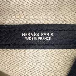 Pre Owned Hermes Garden Party Blue Nuit Negonda Leather Size Pm
