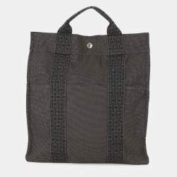 Pre Owned حقيبة هيرمس هير لاين نايلون قماش رمادي مقاس وسط