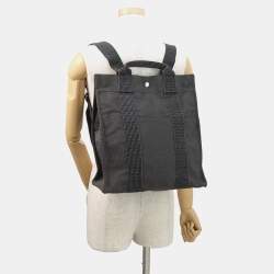 Pre Owned Hermes Her Line Ad Gray Nylon Canvas Size Mm