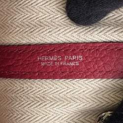 Pre Owned Hermes Garden Party TPM Ruby Négonda Calfskin Leather Tote Bag