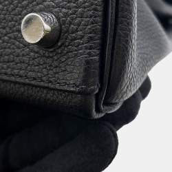 Pre Owned Hermes Kelly Retourne 32 Black Togo Calfskin Leather Top Handle Bag