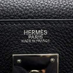 Pre Owned Hermes Kelly Retourne 32 Black Togo Calfskin Leather Top Handle Bag