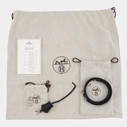 Pre Owned Hermes Kelly Retourne 32 Black Togo Calfskin Leather Top Handle Bag