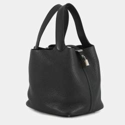 مملوكة مسبقًا Hermes Picotin Lock Black Taurillon Clemence Size Pm