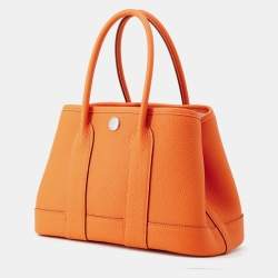 Pre Owned حقيبة هيرمس نيون جاردن مينان نيجوندا جلد برتقالي حجم ٢٣
