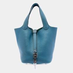 مملوكة مسبقًا Hermes Blue Clemence Picotin Lock 18
