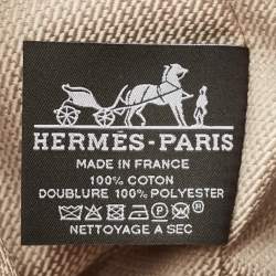 Pre Owned Hermes Bride-a-Brac Small Natural/Orange Canvas Pouch