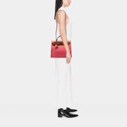 مملوكة مسبقًا Hermes Brown Pink Toile Herbag Zip 31