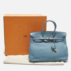 Pre Owned حقيبة هيرمس بيركين 35 جلد إبسون إيتان إكسسوار مطلي بلاديوم