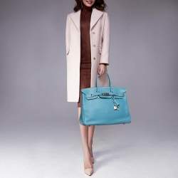 Pre Owned حقيبة هيرمس بيركين 35 جلد إبسون إيتان إكسسوار مطلي بلاديوم