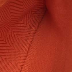 Pre Owned Hermes Yachting PM Flat Orange Toile Canvas Pouch Clutch Bag