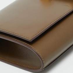 Pre Owned Hermes Medor 29 Vert Olive Box Leather Clutch