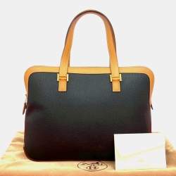 Pre Owned Hermes Black, Brown Fjord Escapade Tote
