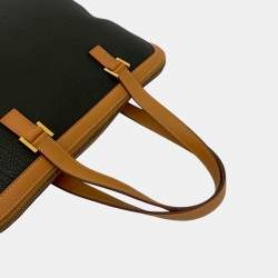 Pre Owned Hermes Black, Brown Fjord Escapade Tote