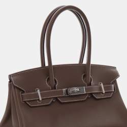 Pre Owned Hermes Brown Evercolor Shoulder Birkin Light 29