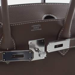 Pre Owned Hermes Brown Evercolor Shoulder Birkin Light 29