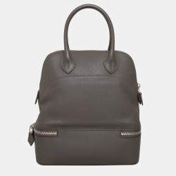 Pre Owned Hermes Grey Leather Bolide Secret Bag