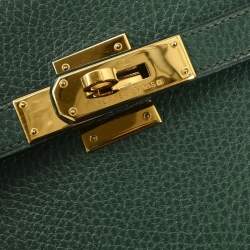 Pre Owned Hermes Kelly Sport MM Green Ardennes Calfskin Leather Shoulder Bag