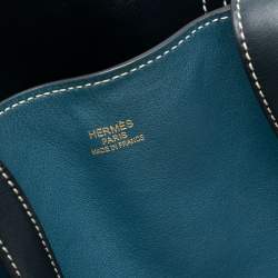 Pre Owned Hermes Blue Clemence Double Sens 28