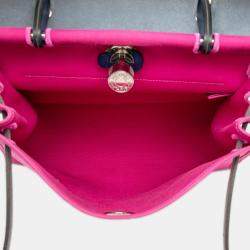 Pre Owned Hermes Blue Pink Toile Herbag Zip 31