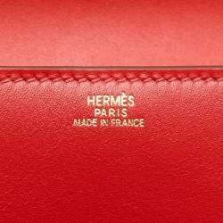 مملوكة مسبقًا Hermes Red Tadelakt Medor Clutch 23
