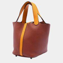 مملوكة مسبقًا حقيبة هيرمس بيكوتين لوك 18 بني، أصفر بيلور كليمونس وسويفت