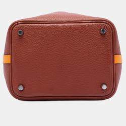 مملوكة مسبقًا حقيبة هيرمس بيكوتين لوك 18 بني، أصفر بيلور كليمونس وسويفت