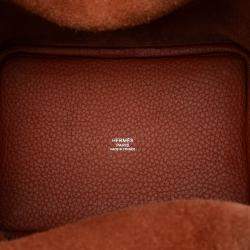 مملوكة مسبقًا حقيبة هيرمس بيكوتين لوك 18 بني، أصفر بيلور كليمونس وسويفت