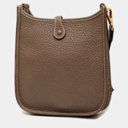 Pre Owned Hermes Black, Brown Clemence Evelyne TPM