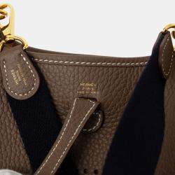 Pre Owned Hermes Black, Brown Clemence Evelyne TPM