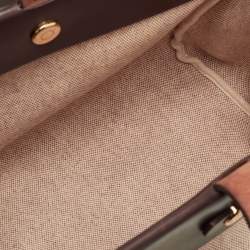 Pre Owned Hermes Herbag Cabas MM Natural/Chocolate Toile and Vache Hunter Bag