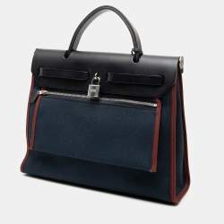 مملوكة مسبقًا حقيبة هيرميس هيرباج زيب 31 أسود أزرق توال