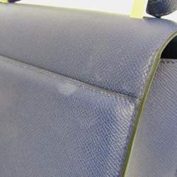 Pre Owned Hermes Verrou Epsom Leather Shoulder Bag Navy