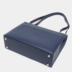 Pre Owned Hermes Verrou Epsom Leather Shoulder Bag Navy