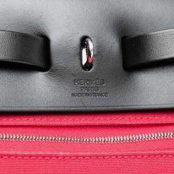Pre Owned حقيبة هيرمس سحاب هيرباغ قماش وردية/سوداء 31