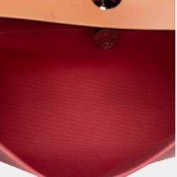 مملوكة مسبقًا Hermes Brown, Pink Toile Herbag Zip 31