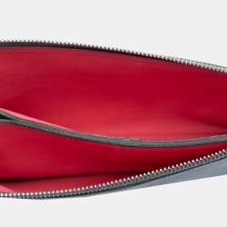 Pre Owned Hermes Grey Red Evercolor Atout Pouch 26