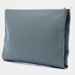 Pre Owned Hermes Grey Red Evercolor Atout Pouch 26